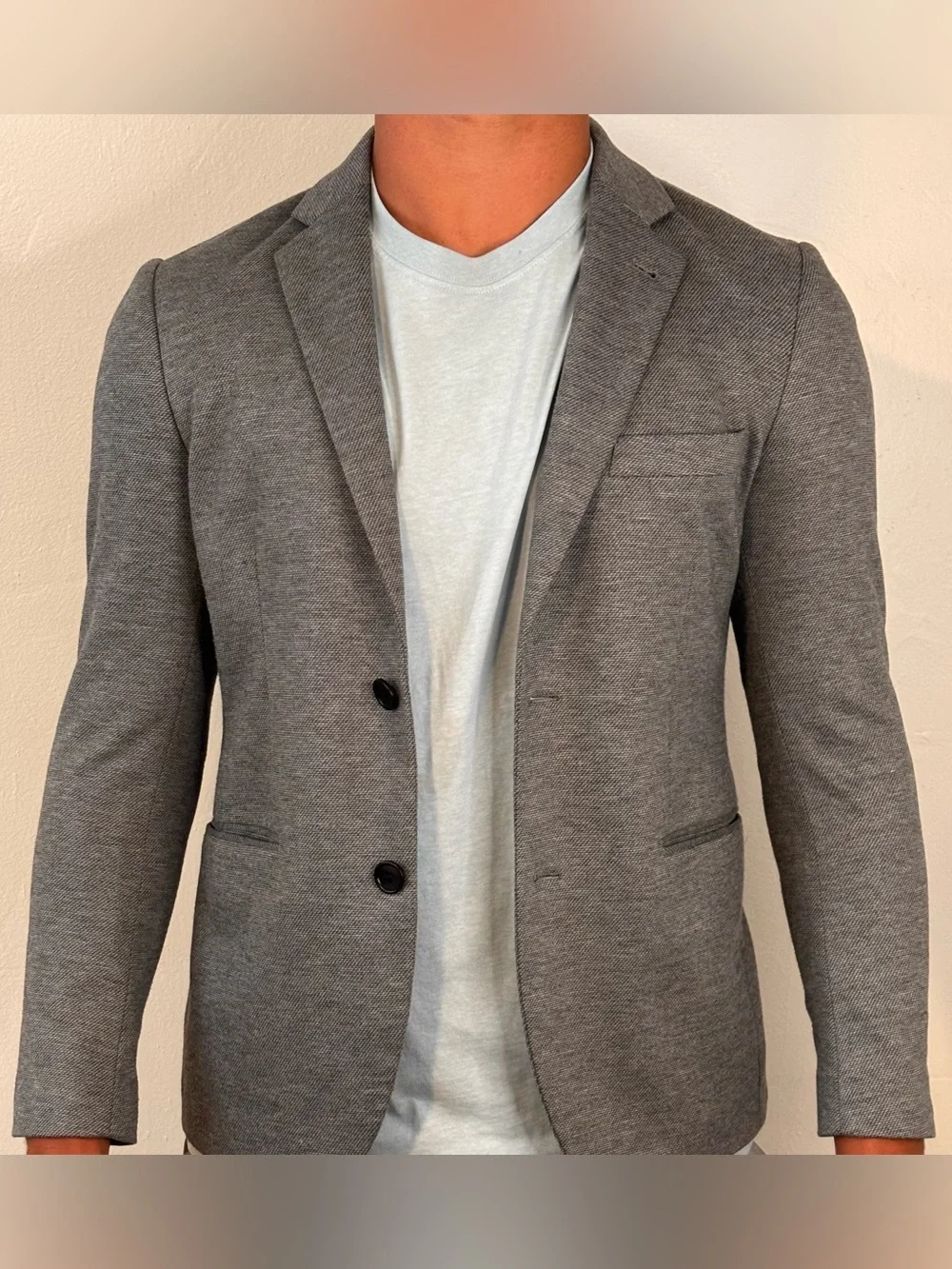 Frank & Oak Laurier Fit Gray Blazer Men’s Size 36 Two-Button Single Breasted